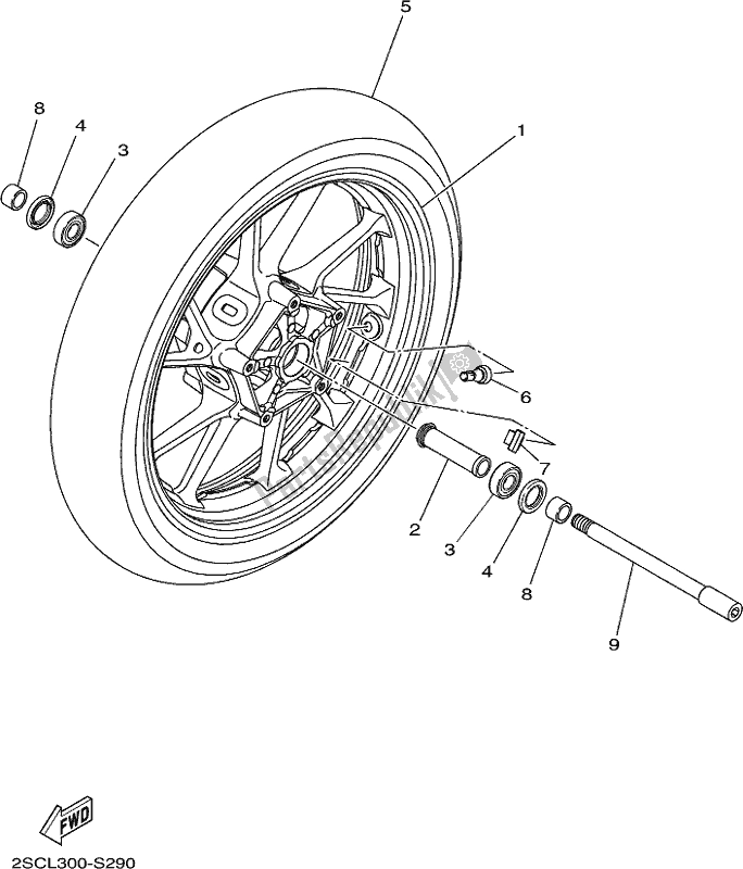 Todas as partes de Roda Da Frente do Yamaha MT 09 AH MTN 850-AH 2017