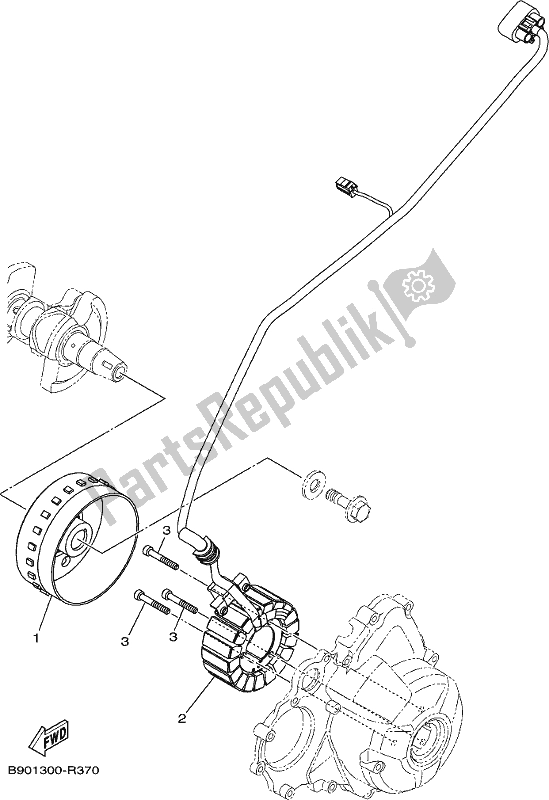 All parts for the Generator of the Yamaha MT 09 AH MTN 850-AH 2017