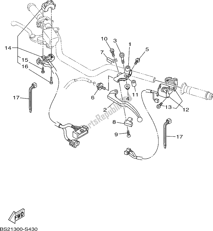 Toutes les pièces pour le Interrupteur Et Levier De Poignée du Yamaha MT 09 AH MTN 850-AH 2017