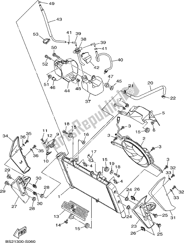 All parts for the Radiator & Hose of the Yamaha MT 09 AH MTN 850-AH 2017