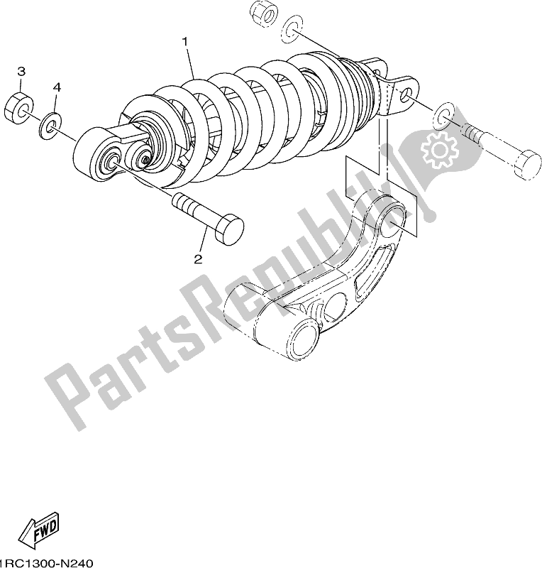 All parts for the Rear Suspension of the Yamaha MT 09 AH MTN 850-AH 2017