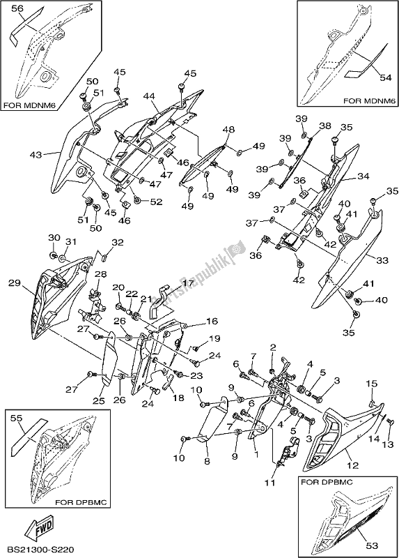 Toutes les pièces pour le Couvercle Latéral du Yamaha MT 09 AH MTN 850-AH 2017