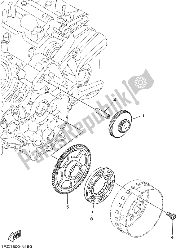 All parts for the Starter of the Yamaha MT 09 AH MTN 850-AH 2017