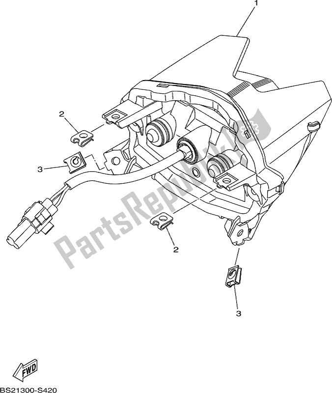 All parts for the Taillight of the Yamaha MT 09 AH MTN 850-AH 2017