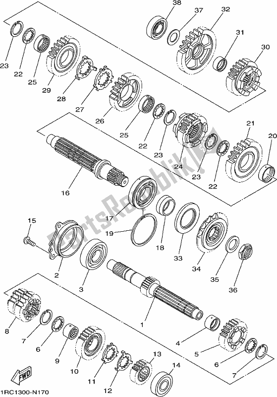 Wszystkie części do Przenoszenie Yamaha MT 09 AH MTN 850-AH 2017