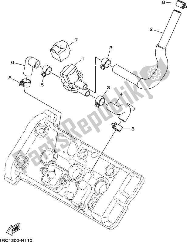 All parts for the Air Induction System of the Yamaha MT 09 AH MTN 850-AH 900 2017