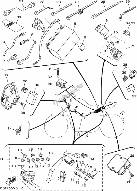 All parts for the Electrical 1 of the Yamaha MT 09 AH MTN 850-AH 900 2017