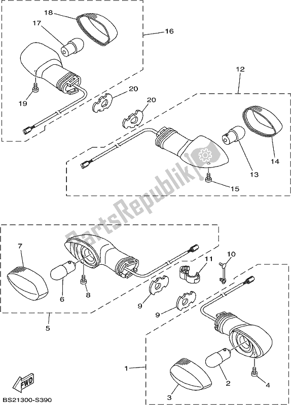 Tutte le parti per il Luce Lampeggiante del Yamaha MT 09 AH MTN 850-AH 900 2017