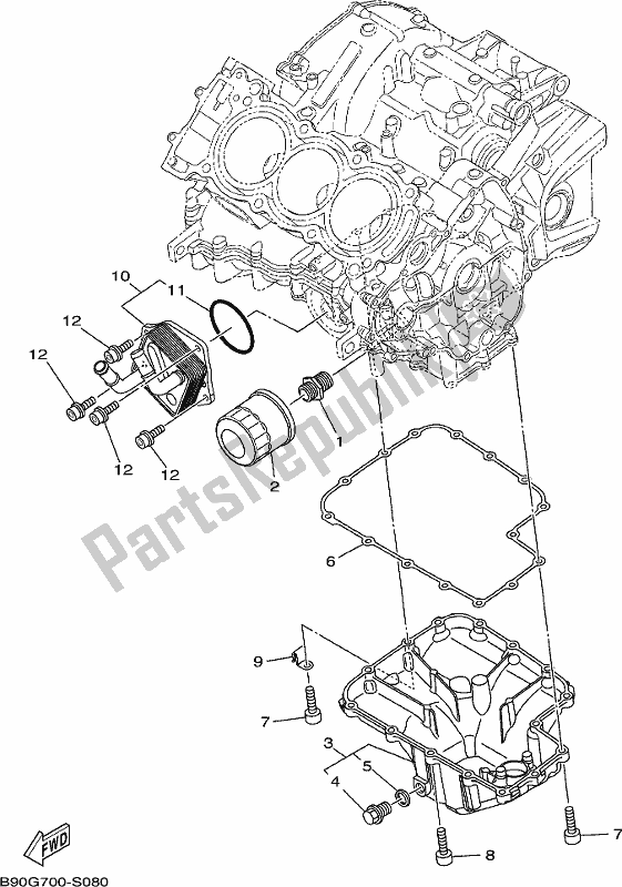 Toutes les pièces pour le Nettoyant Huile du Yamaha MT 09 AH MTN 850-AH 900 2017