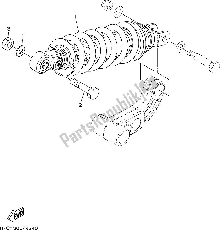 All parts for the Rear Suspension of the Yamaha MT 09 AH MTN 850-AH 900 2017