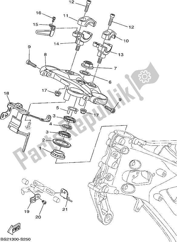 All parts for the Steering of the Yamaha MT 09 AH MTN 850-AH 900 2017