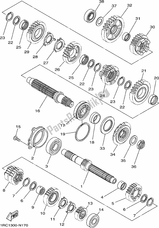 Wszystkie części do Przenoszenie Yamaha MT 09 AH MTN 850-AH 900 2017