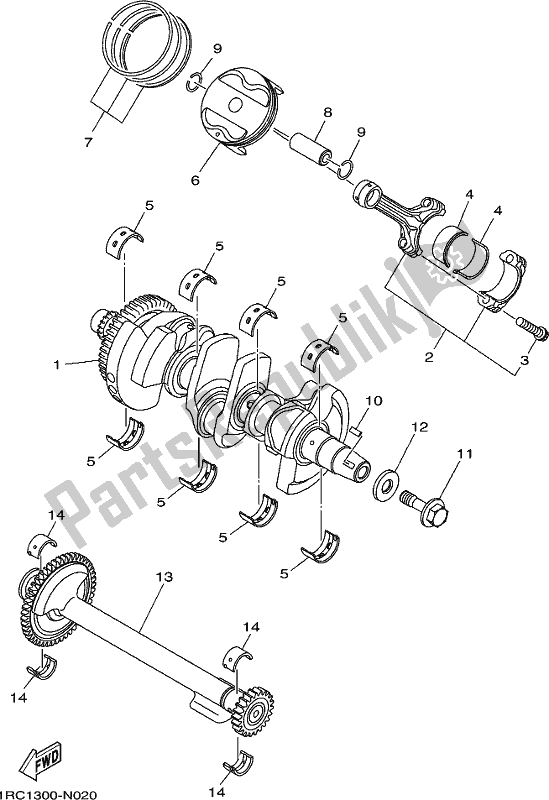 Wszystkie części do Wa? Korbowy I T? Ok Yamaha MT 09 AH MTN 850 2017