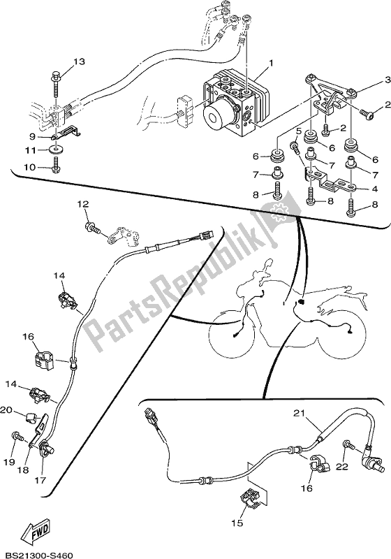 Wszystkie części do Elektryczny 3 Yamaha MT 09 AH MTN 850 2017