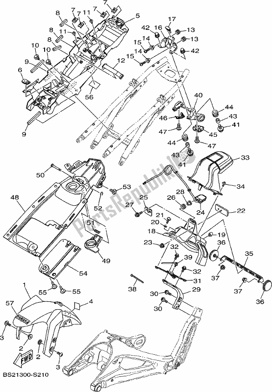 All parts for the Fender of the Yamaha MT 09 AH MTN 850 2017