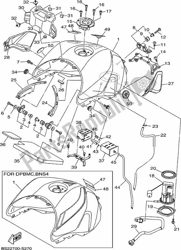 Wszystkie części do Zbiornik Paliwa Yamaha MT 09 AH MTN 850 2017