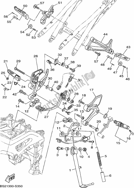 Toutes les pièces pour le Support Et Repose-pieds du Yamaha MT 09 AH MTN 850 2017