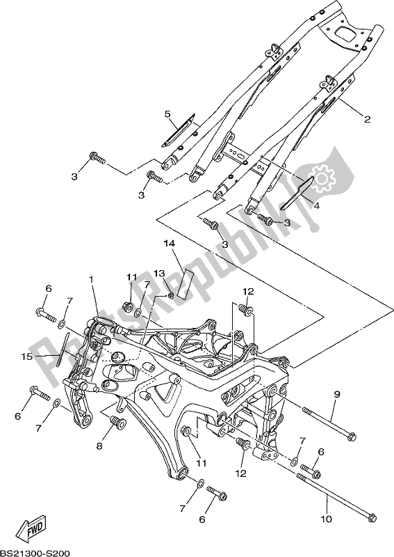 Todas as partes de Quadro, Armação do Yamaha MT 09 AJ MTN 850-AJ 900 2018