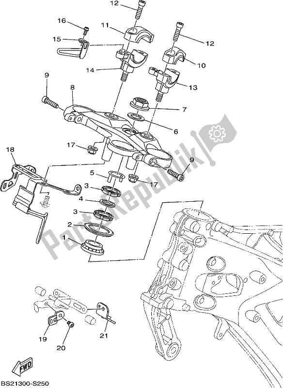 All parts for the Steering of the Yamaha MT 09 AJ MTN 850-AJ 900 2018