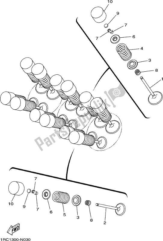 All parts for the Valve of the Yamaha MT 09 AJ MTN 850-AJ 900 2018