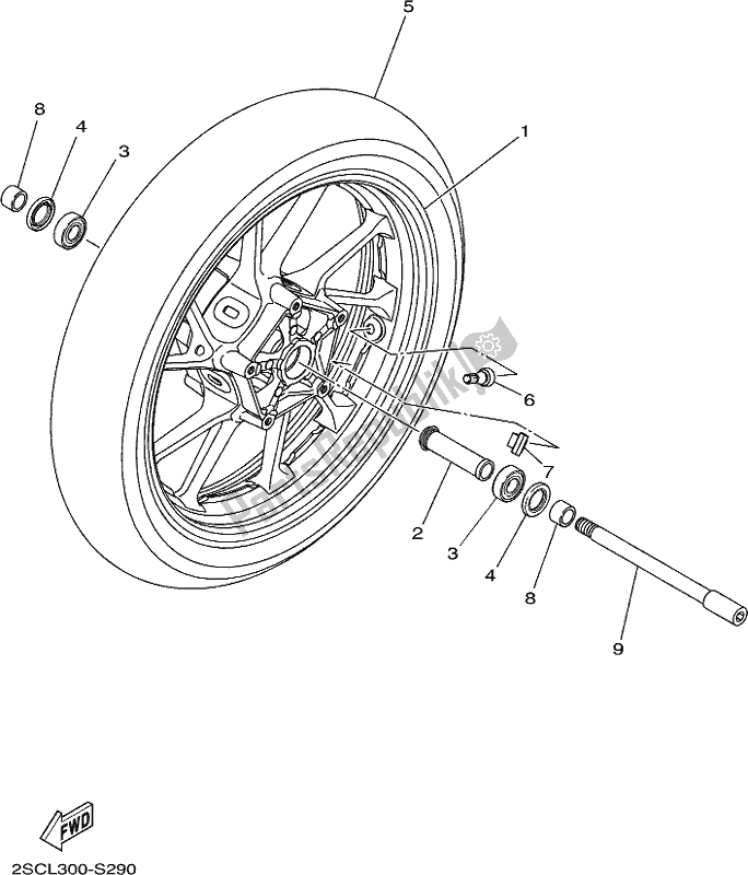 Wszystkie części do Przednie Ko? O Yamaha MT 09 AJ MTN 850 2018