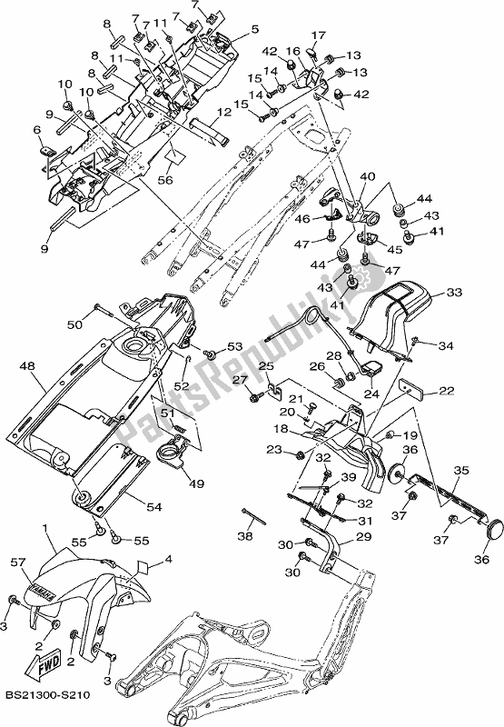 All parts for the Fender of the Yamaha MT 09 AK MTN 850 2019