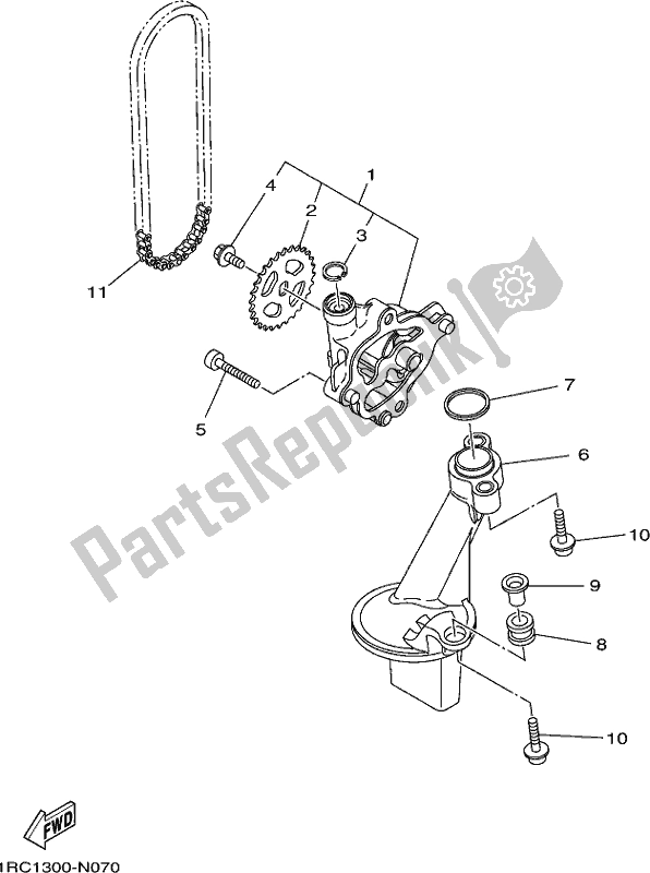 Tutte le parti per il Pompa Dell'olio del Yamaha MT 09 AK MTN 850 2019