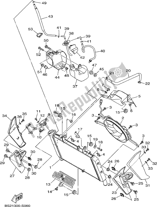 Alle onderdelen voor de Radiator Slang van de Yamaha MT 09 AK MTN 850 2019