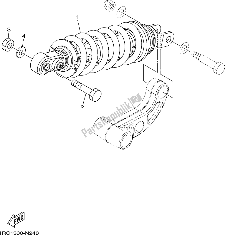 Tutte le parti per il Sospensione Posteriore del Yamaha MT 09 AK MTN 850 2019