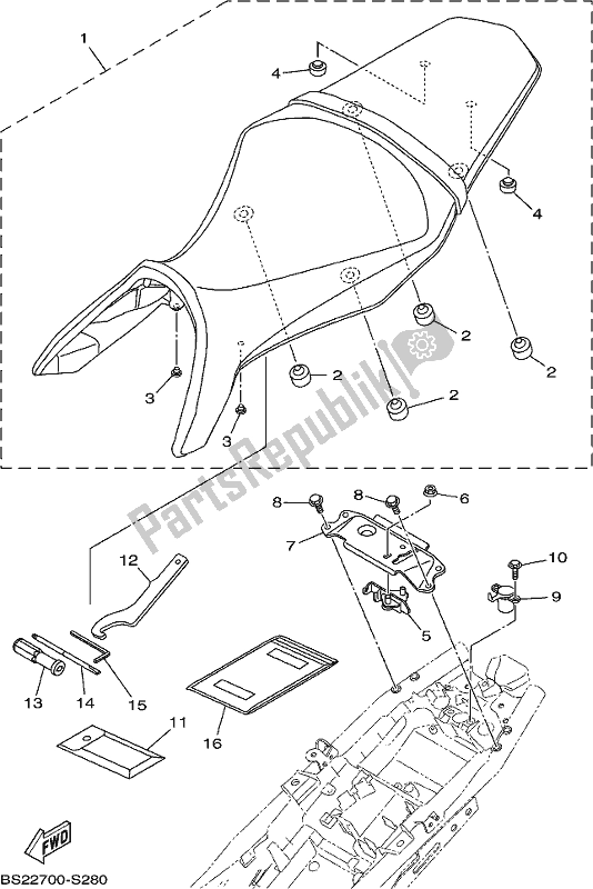 Toutes les pièces pour le Siège du Yamaha MT 09 AK MTN 850 2019