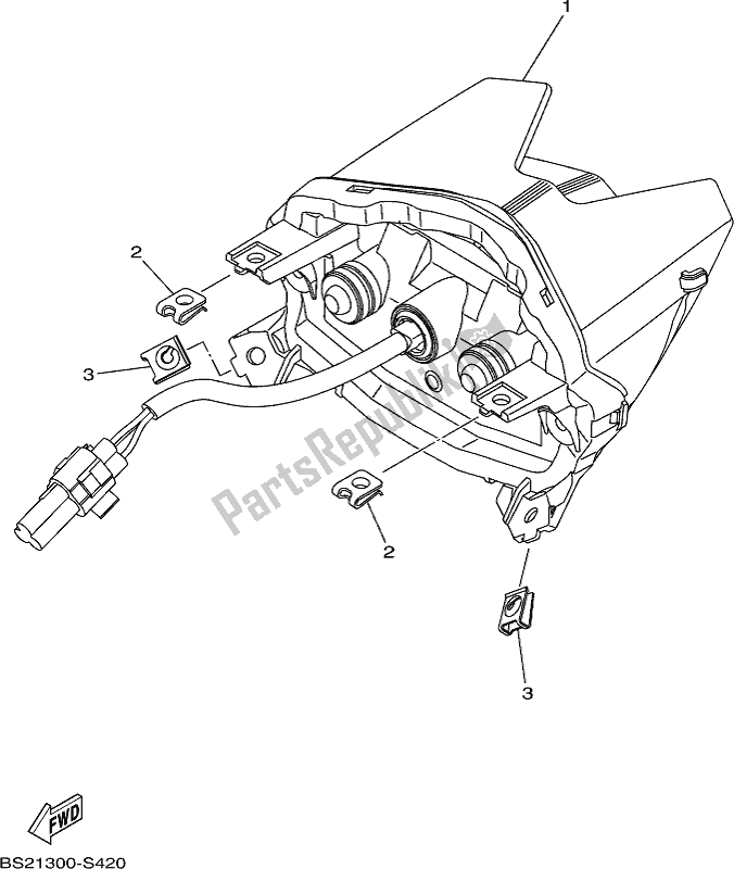 Tutte le parti per il Fanale Posteriore del Yamaha MT 09 AK MTN 850 2019