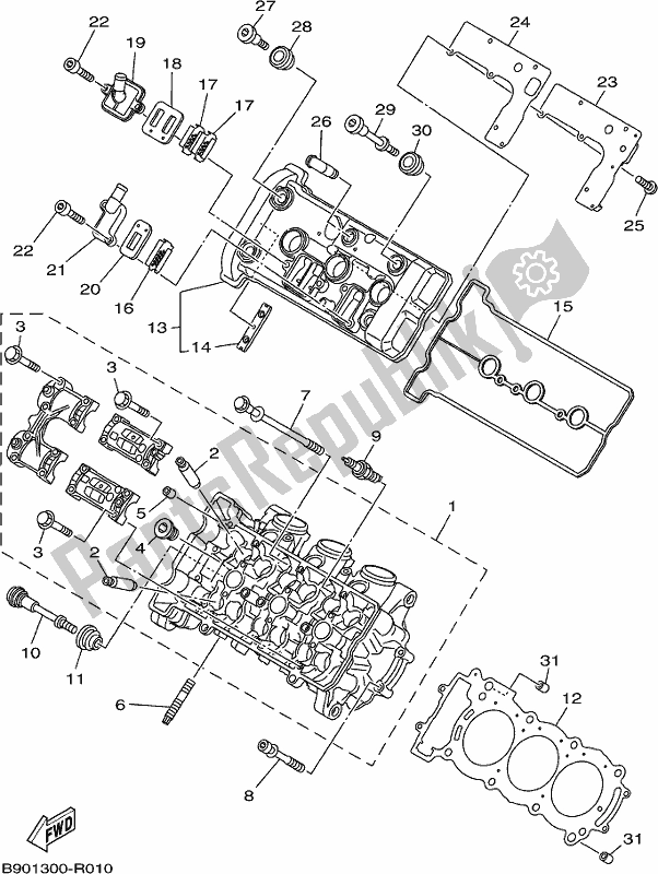 Todas las partes para Cabeza De Cilindro de Yamaha MT 09 AL MTN 850-AL 2020