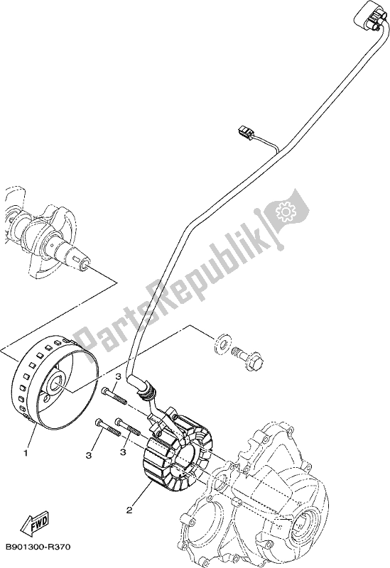 Alle onderdelen voor de Generator van de Yamaha MT 09 AL MTN 850-AL 2020