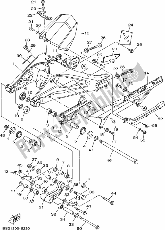 Wszystkie części do Tylne Rami? Yamaha MT 09 AL MTN 850-AL 2020