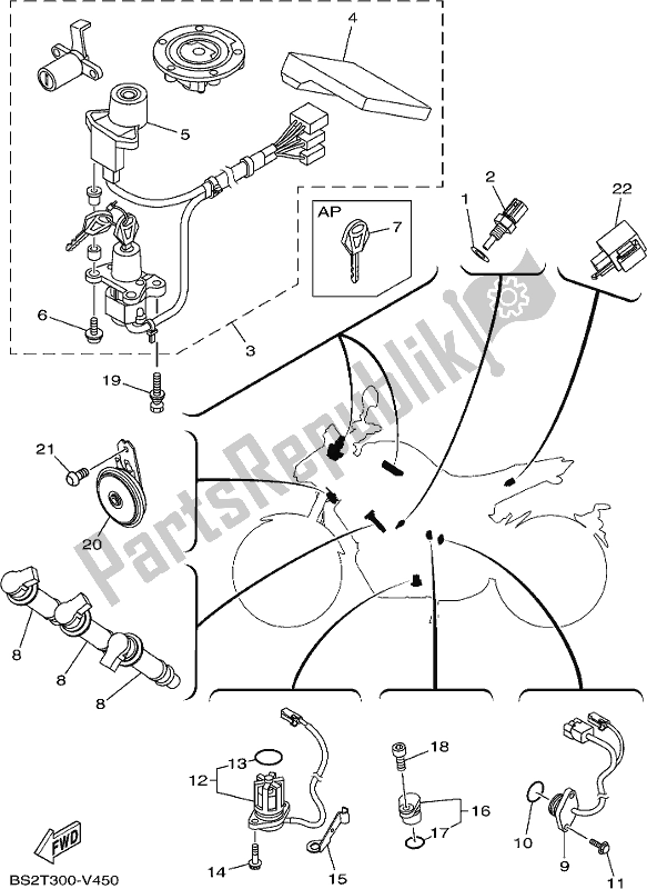 Toutes les pièces pour le électrique 2 du Yamaha MT 09 AL MTN 850 2020