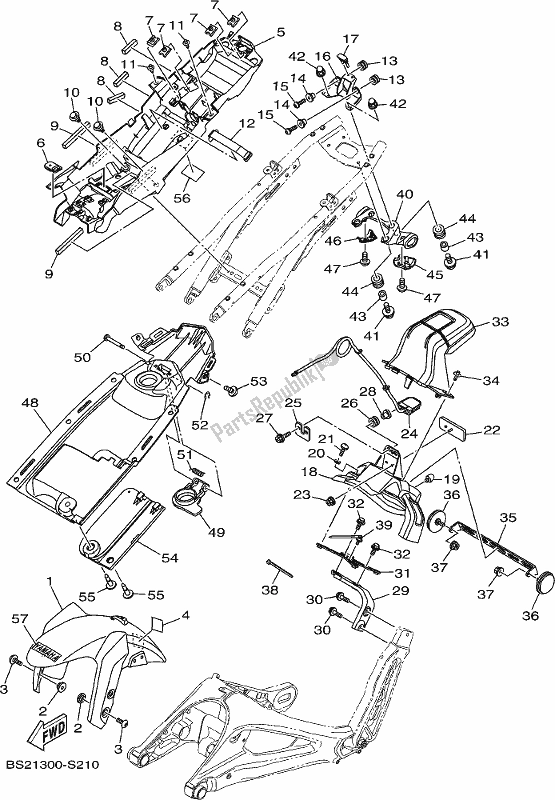 Tutte le parti per il Parafango del Yamaha MT 09 AL MTN 850 2020