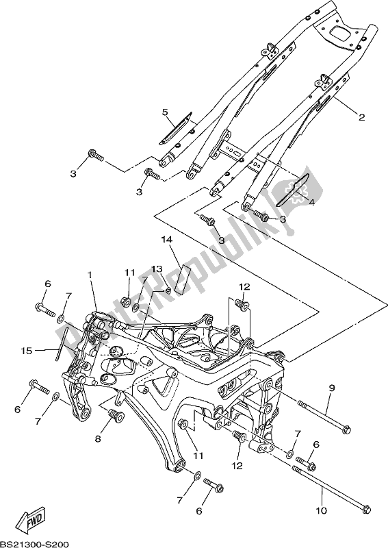 Todas as partes de Quadro, Armação do Yamaha MT 09 AL MTN 850 2020