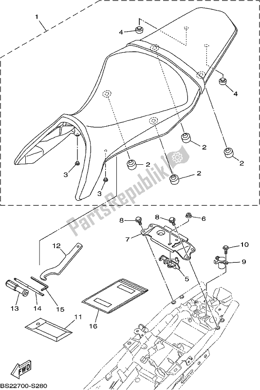 Todas las partes para Asiento de Yamaha MT 09 AL MTN 850 2020