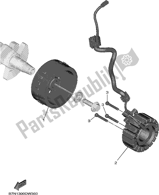 Alle onderdelen voor de Generator van de Yamaha MT 09 Aspm MTN 890 DM 2021