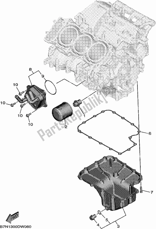 Alle onderdelen voor de Olie Reiniger van de Yamaha MT 09 Aspm MTN 890 DM 2021