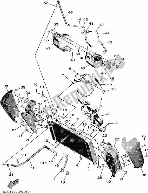 Alle onderdelen voor de Radiator Slang van de Yamaha MT 09 Aspm MTN 890 DM 2021