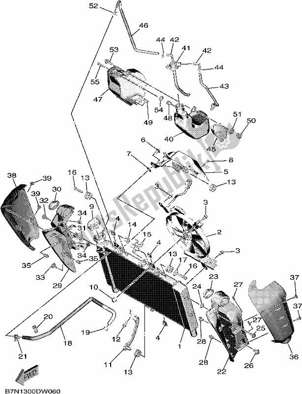 Alle onderdelen voor de Radiator Slang van de Yamaha MT 09 Aspm MTN 890 DM 2021