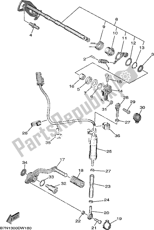 All parts for the Shift Shaft of the Yamaha MT 09 Aspm MTN 890 DM 2021