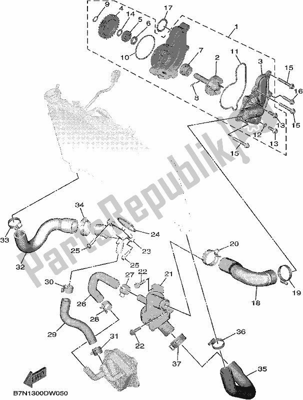 Wszystkie części do Pompa Wodna Yamaha MT 09 Aspm MTN 890 DM 2021