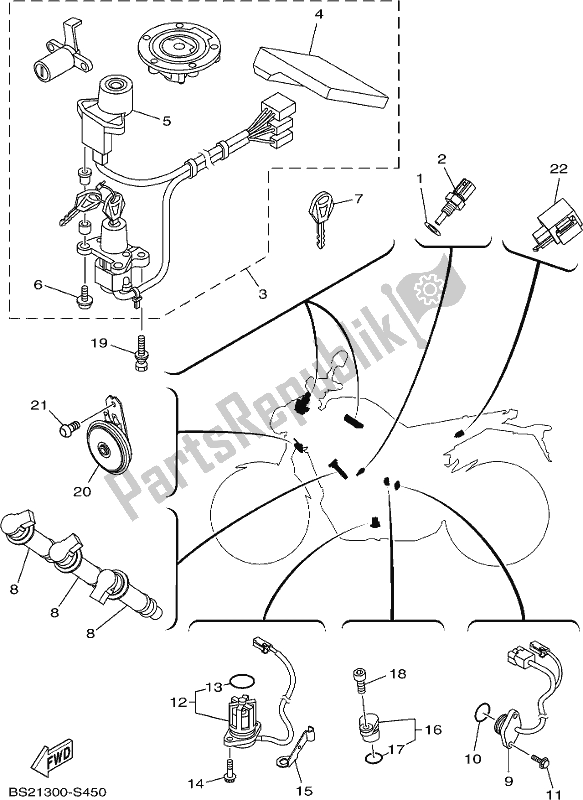 All parts for the Electrical 2 of the Yamaha MT 09 SP MTN 850 DJ 900 2018