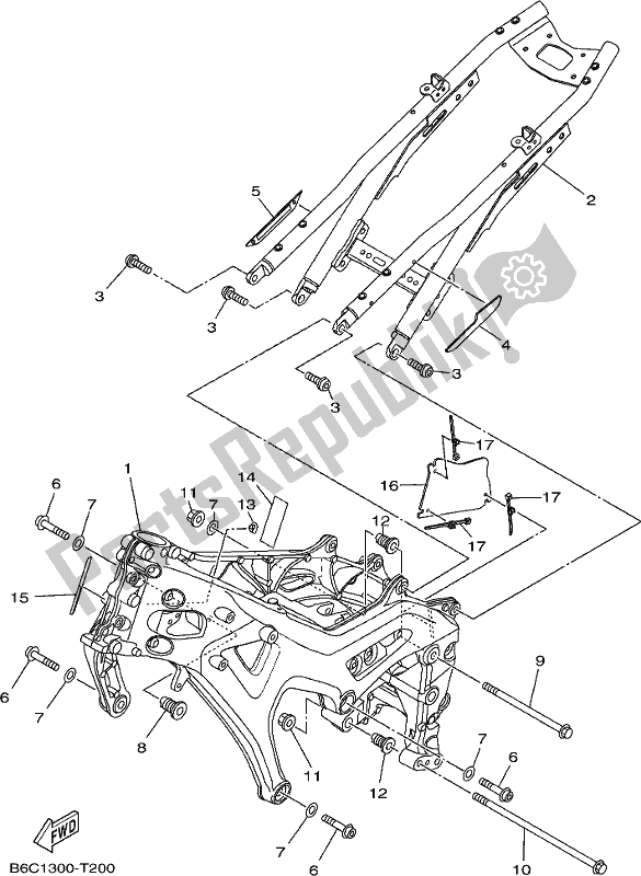 All parts for the Frame of the Yamaha MT 09 SP MTN 850 DJ 900 2018