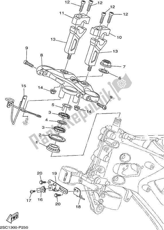 Wszystkie części do Sterowniczy Yamaha MT 09 Trah Tracer 900 2017