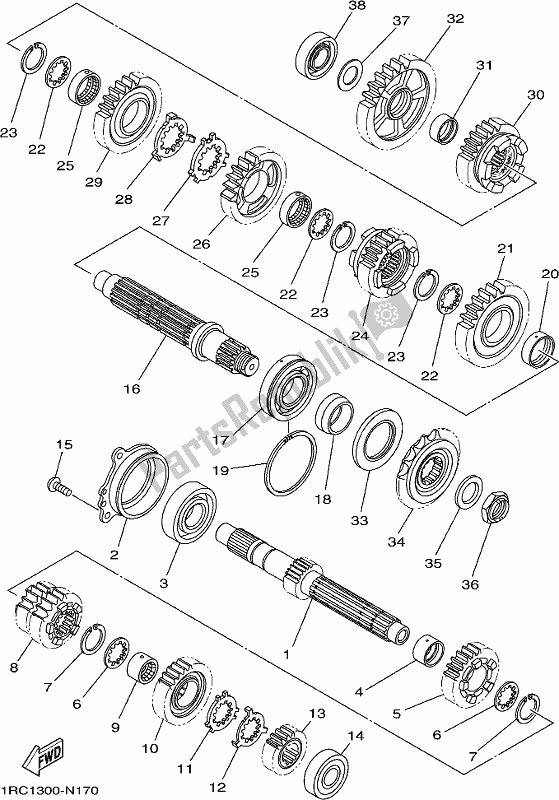 Todas as partes de Transmissão do Yamaha MT 09 Trah Tracer 900 2017