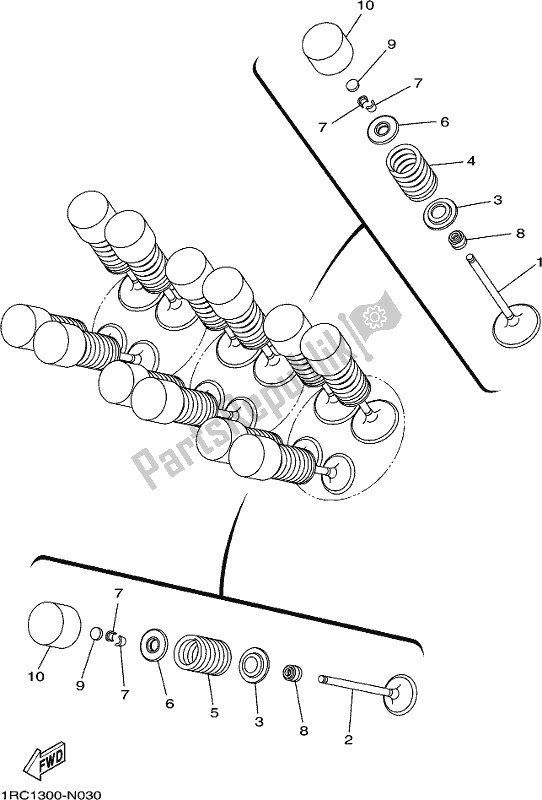 Alle onderdelen voor de Klep van de Yamaha MT 09 Trah Tracer 900 2017