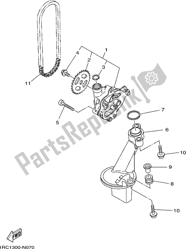 Tutte le parti per il Pompa Dell'olio del Yamaha MT 09 Traj MTT 850J 2018